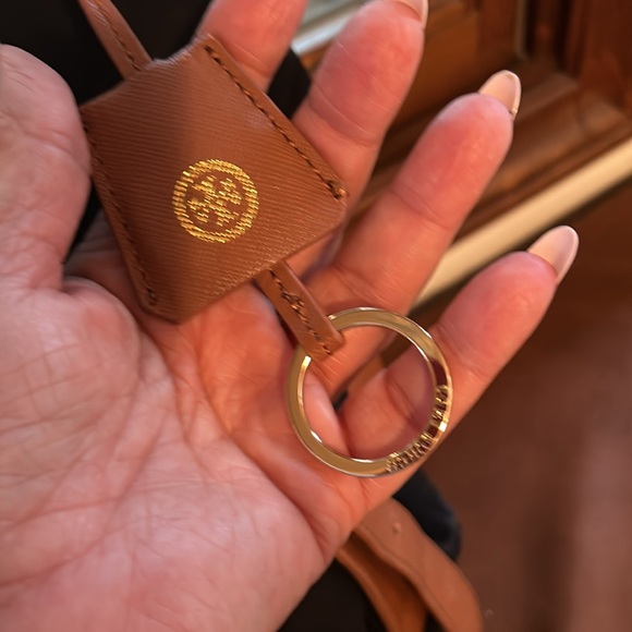 Tory Burch Backpack Black Nylon W / Leather Pockets and Accents in Tan Leather - Picture 5 of 16